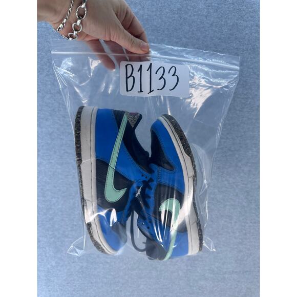 Nike Dunk Low SE GS Kids 5Y Crater Black Photo Blue Mint Green DR0165-001 Skate - Picture 9 of 9